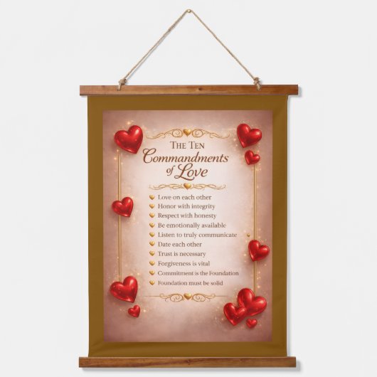Tien Geboden van Liefde Hangend Wandkleed (Voorkant)
