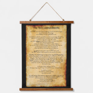 Tien Geboden - Verbrandde Parchment Hangend Wandkleed