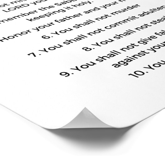 Tien Geboden Witte Achtergrond Poster (Hoek)