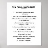 Tien Geboden Witte Achtergrond Poster (Voorkant)