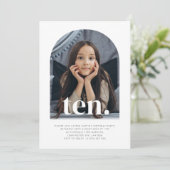 Tien Gebogen Foto Verjaardag Kaart (Staand voorkant)