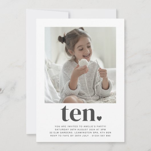 Tien hart - vierkant foto - uitnodiging op zaterda (Voorkant)