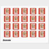 TIEN HEEREN DIE SPRINGEN Kleine vierkante stickers (Vel)