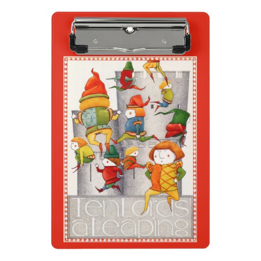 TIEN HEEREN DIE SPRINGEN Mini klembord - Rood (Voorkant)