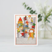 TIEN HEEREN SPRINGEND Postkaart Feestdagenkaart (Staand voorkant)