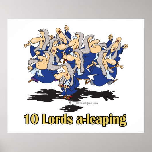 tien heren die aan het springen zijn 10de tiende d poster (Voorkant)