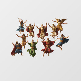 Tien Heren die de Tien Geboden springen Raamsticker