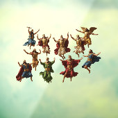 Tien Heren die de Tien Geboden springen Raamsticker (Vel 3)