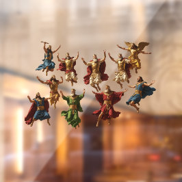 Tien Heren die de Tien Geboden springen Raamsticker