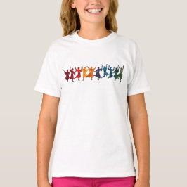 Tien heren die springen knippen in sjabloonstijl 4 t-shirt