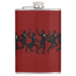 Tien Heren Een Leaping Cut-Out Stencil-Style 5 Heupfles