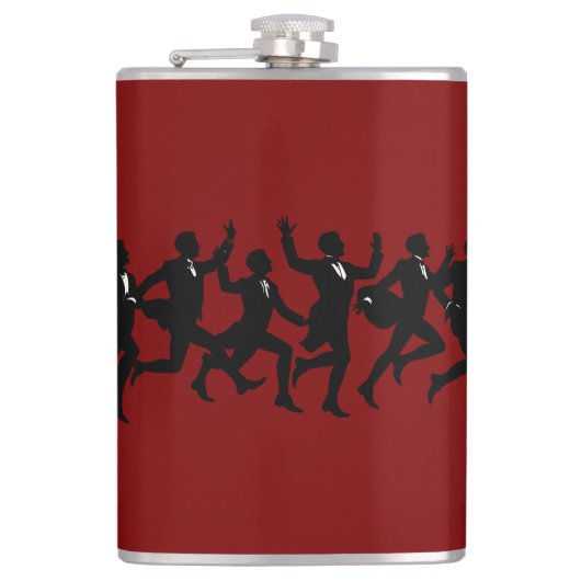 Tien Heren Een Leaping Cut-Out Stencil-Style 5 Heupfles (Voorkant)