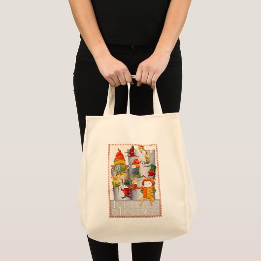 TIEN HEREN EEN SPRINGENDE CANVAS TAS (Voorkant (product))