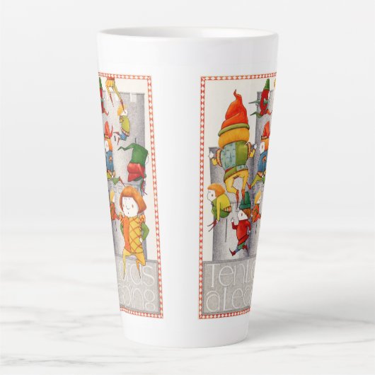 TIEN HEREN EEN SPRINGENDE hoge latte Mok (Voorkant)