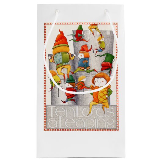 TIEN HEREN Een SPRINGENDE Kleine Gift Bag Klein Cadeauzakje (Achterkant)