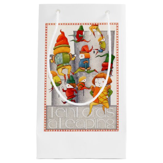 TIEN HEREN Een SPRINGENDE Kleine Gift Bag Klein Cadeauzakje (Voorkant)