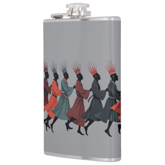 Tien Heren Een springende uitsnede in strencil-sti Heupfles (Links)