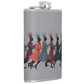 Tien Heren Een springende uitsnede in strencil-sti Heupfles (Rechts)