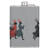 Tien Heren Een springende uitsnede in strencil-sti Heupfles (Achterkant)