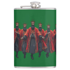 Tien Heren een springende uitsnede in strencil-sti Heupfles