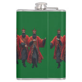 Tien Heren een springende uitsnede in strencil-sti Heupfles (Achterkant)