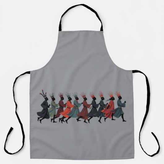 Tien Heren Een springende uitsnede in strencil-sti Schort (Voorkant)