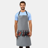 Tien Heren Een springende uitsnede in strencil-sti Schort (Gedragen)