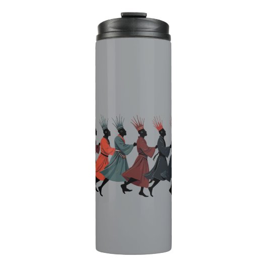 Tien Heren Een springende uitsnede in strencil-sti Thermosbeker (Voorkant)