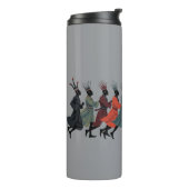 Tien Heren Een springende uitsnede in strencil-sti Thermosbeker (Gedraaid links)