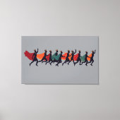 Tien Heren een springende uitsnede stencil-stijl 2 Canvas Afdruk (Voorkant)