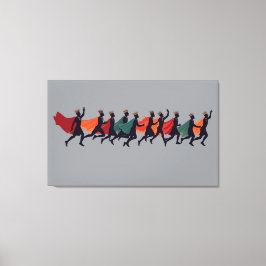 Tien Heren een springende uitsnede stencil-stijl 2 Canvas Afdruk