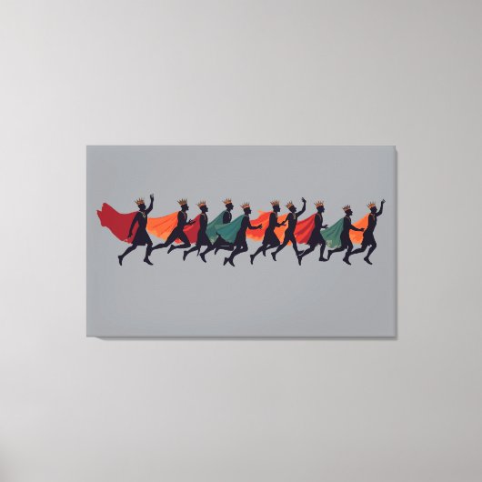 Tien Heren een springende uitsnede stencil-stijl 2 Canvas Afdruk (Voorkant)