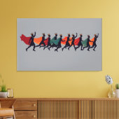 Tien Heren een springende uitsnede stencil-stijl 2 Canvas Afdruk (Insitu (Woonkamer))