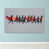 Tien Heren een springende uitsnede stencil-stijl 2 Canvas Afdruk (Insitu (Houten vloer))