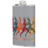 Tien Heren een springende uitsnede stencil-stijl 3 Heupfles (Links)