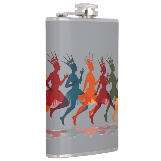 Tien Heren een springende uitsnede stencil-stijl 3 Heupfles (Rechts)