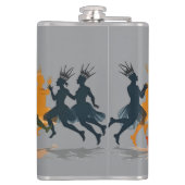 Tien Heren een springende uitsnede stencil-stijl 3 Heupfles (Achterkant)