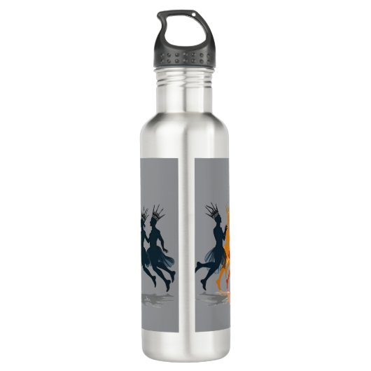 Tien Heren een springende uitsnede stencil-stijl 3 Waterfles (Achterkant)