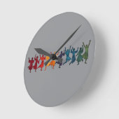 Tien Heren een springende uitsnede stencil-stijl 4 Ronde Klok (Hoek)