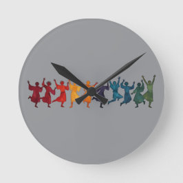 Tien Heren een springende uitsnede stencil-stijl 4 Ronde Klok