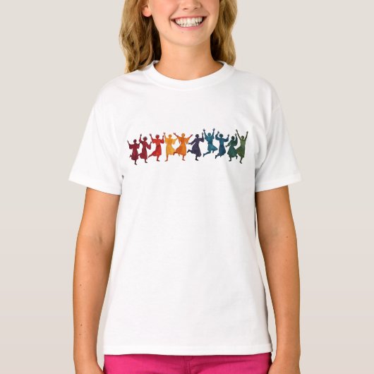 Tien Heren een springende uitsnede stencil-stijl 4 T-shirt (Voorkant)