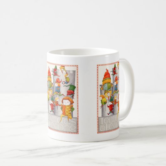 TIEN HEREN EEN SPRINGENDE Witte Mok (Voorkant rechts)