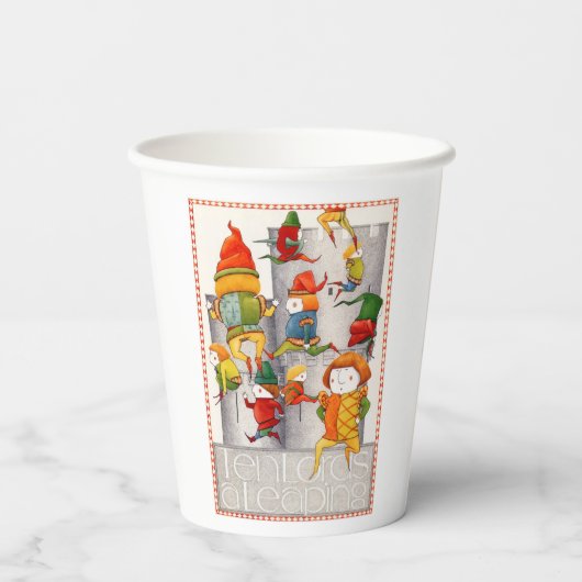 TIEN HEREN EEN SPRINGPAPIEREN BEKER (Achterkant)