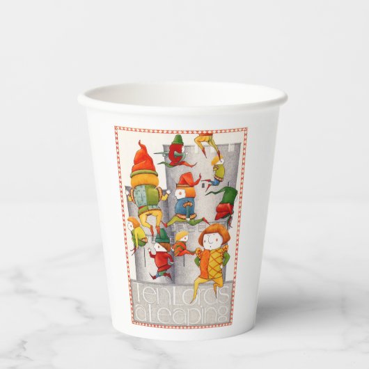 TIEN HEREN EEN SPRINGPAPIEREN BEKER (Voorkant)