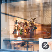 Tien Heren Springen De Tien Geboden Vector Raamsticker (Cafe Raam)