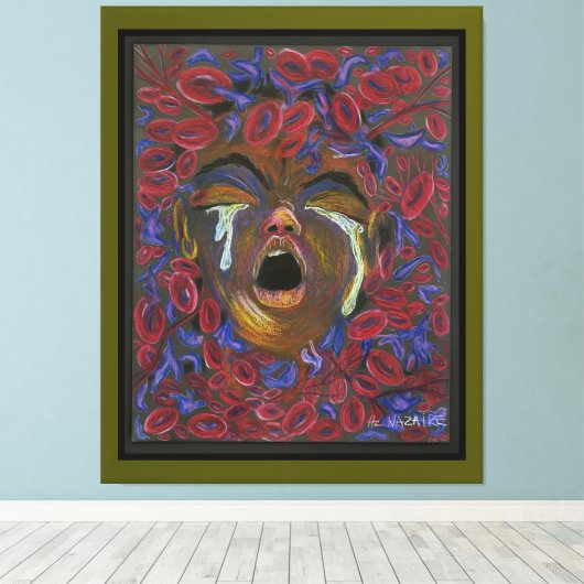 Tien hergedefinieerd - Sikkelcel Art Canvas Groen (Insitu (Houten vloer))