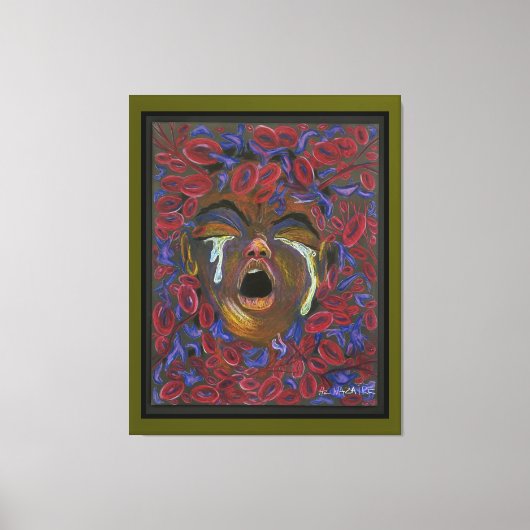 Tien hergedefinieerd - Sikkelcel Art Canvas Groen (Voorkant)