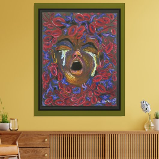 Tien hergedefinieerd - Sikkelcel Art Canvas Groen Afdruk (Insitu (Woonkamer))