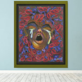 Tien hergedefinieerd - Sikkelcel Art Canvas Groen Afdruk (Insitu (Houten vloer))