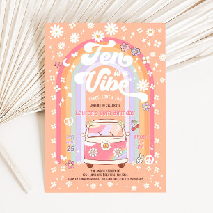 Tien is een Vibe Daisy Groovy Van 10e Verjaardag Kaart